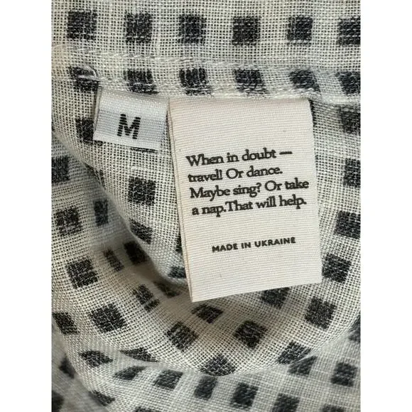 Sleeper NWT Gingham Linen Atlanta Midi Dress Medium - Picture 8 of 9